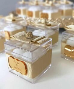 Bougie à Bulles avec Ruban Doré