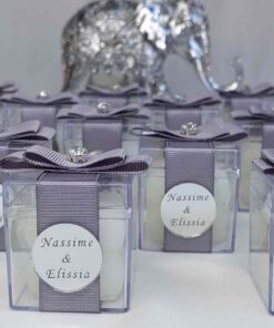 Bougie Ballon Ruban Argenté