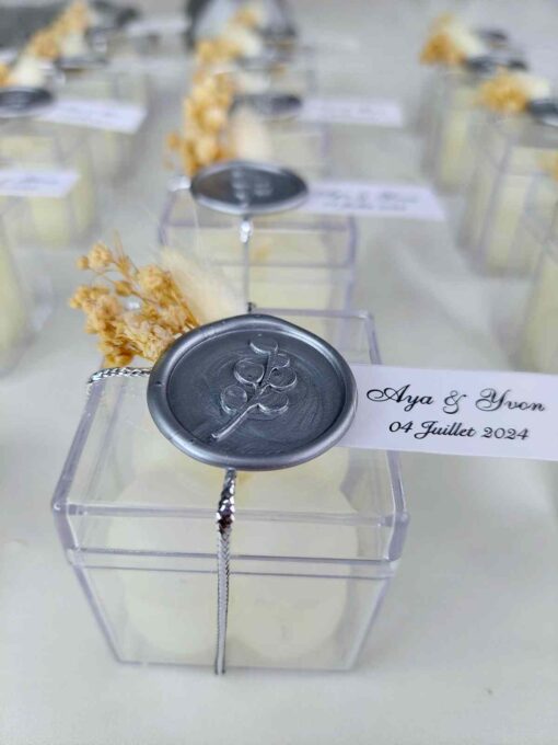 Bougie en Boîte à Sceau en Argent