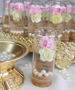 Fleur en Fiole avec Perles