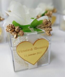 Boîte Cadeau Bonbons Blanc et Dorée