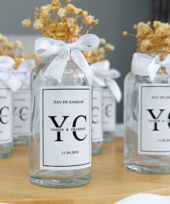 Flacon de Parfum en Verre Avec Ruban Blanc