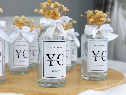 Flacon de Parfum en Verre Avec Ruban Blanc