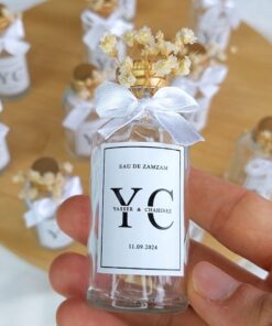 Flacon de Parfum en Verre Avec Ruban Blanc