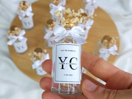 Flacon de Parfum en Verre Avec Ruban Blanc