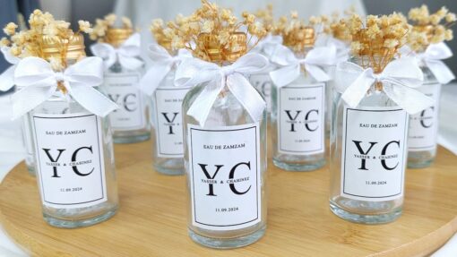 Flacon de Parfum en Verre Avec Ruban Blanc