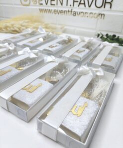 Coffret Cadeau Islamique Chapelet Blanc et Mini Coran