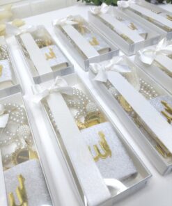 Coffret Cadeau Islamique Chapelet Blanc et Mini Coran