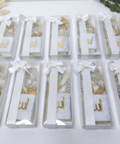 Coffret Cadeau Islamique Chapelet Blanc et Mini Coran