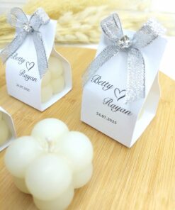 Bougie Personnalisée avec Pierres Argentées