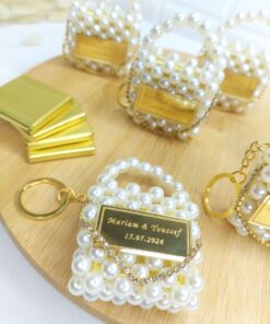 Mini Sac Personnalisé en Chocolat et Perles