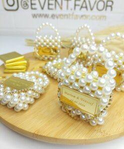 Mini Sac Personnalisé en Chocolat et Perles