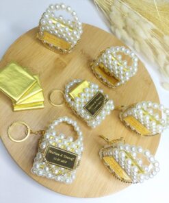 Mini Sac Personnalisé en Chocolat et Perles