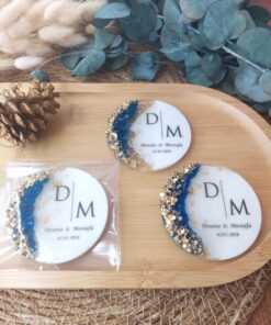 Bleu Magnet Personnalisé Rond