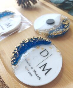 Bleu Magnet Personnalisé Rond