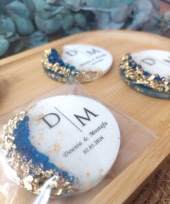 Bleu Magnet Personnalisé Rond