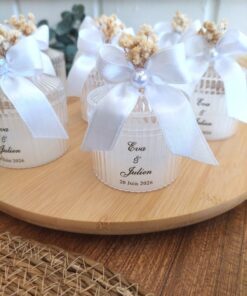 Bougies Ronde Ruban Blanc