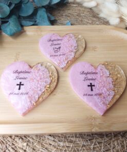 Cœur Rose Faire Part Magnet