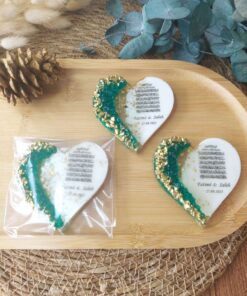 Cœur Vert Magnet Personnalisé