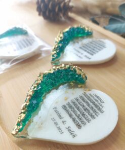 Cœur Vert Magnet Personnalisé