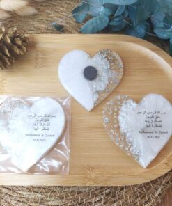 Magnette Personnalisé Cœur Blanc