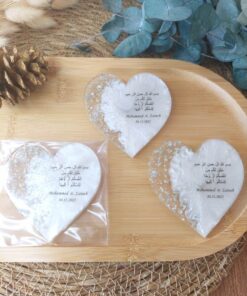 Magnette Personnalisé Cœur Blanc