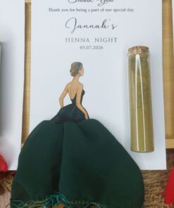 Mouchoir Vert Et Carte Au Henné